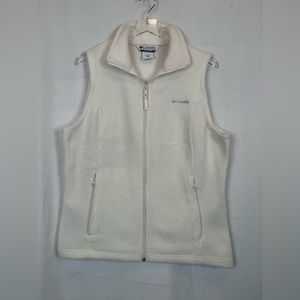 Columbia Women's Cream Zip-up Fleece Vest Large